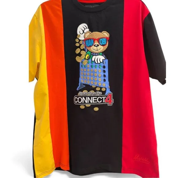 Makobi Bear Connect 4 Graphic Streetwear Multicolor T-Shirt Men’s L - Picture 7 of 14